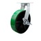 Service Caster 12'' Extra Heavy Duty Green Poly on Cast Iron Wheel Swivel Caster with Brake CRAN-SCC-KP92S1230-PUR-GB-SLB - alternate 1